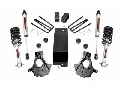 Rough Country 3.50-Inch Knuckle Suspension Lift Kit with Lifted Struts and V2 Monotube Shocks (07-13 4WD Silverado 1500)