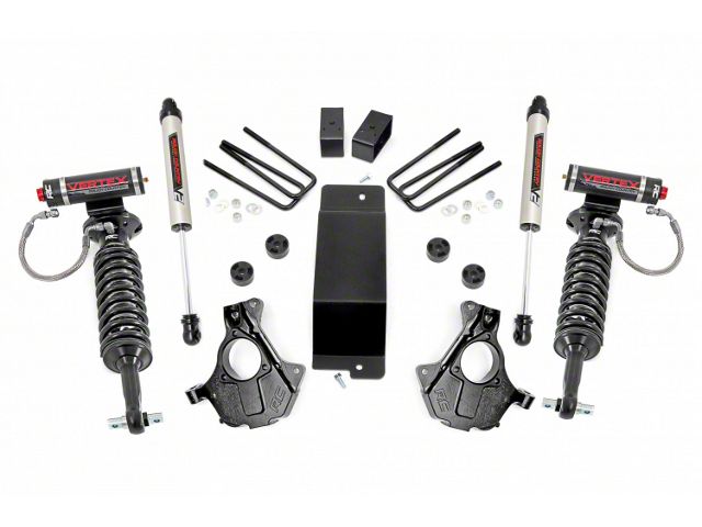 Rough Country 3.50-Inch Knuckle Suspension Lift Kit with Vertex Adjustable Coil-Overs and V2 Monotube Shocks (07-13 4WD Silverado 1500)