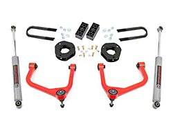 Rough Country Suspension 3.50-Inch Suspension Lift Kit with Front Strut Spacers and Premium N3 Rear Shocks; Red (25-26 Silverado 1500 w/ OEM Mon-Leaf Springs & w/o Adaptive Ride Control, Excluding Diesel, Trail Boss & ZR2)