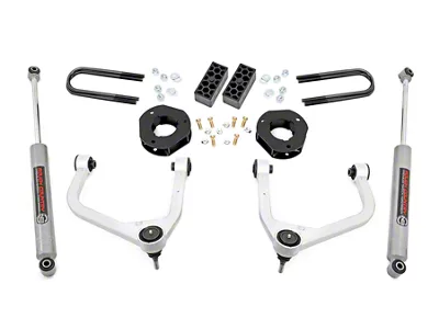 Rough Country Suspension 3.50-Inch Suspension Lift Kit with Front Strut Spacers and Premium N3 Rear Shocks (25-26 Silverado 1500 w/ OEM Mon-Leaf Springs & w/o Adaptive Ride Control, Excluding Diesel, Trail Boss & ZR2)