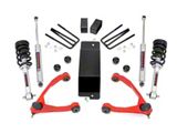 Rough Country 3.50-Inch Suspension Lift Kit with Upper Control Arms and Lifted N2.0 Struts; Red (07-13 4WD Silverado 1500 w/ Stock Cast Steel Control Arms)