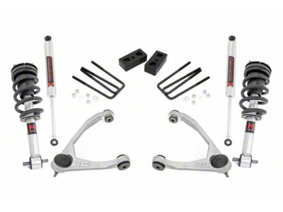 Rough Country 3.50-Inch Suspension Lift Kit with Upper Control Arms, M1 Monotube Struts and Shocks (07-13 2WD Silverado 1500)