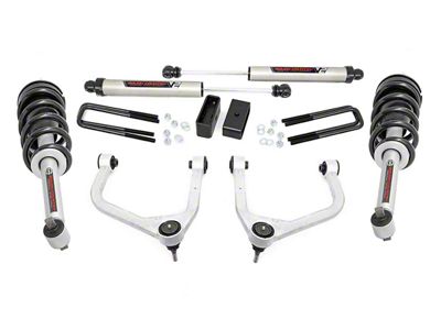 Rough Country 3.50-Inch Forged Upper Control Arm Suspension Lift Kit with N3 Struts and V2 Monotube Shocks (19-24 4.3L, 5.3L, 6.2L Silverado 1500 w/ Rear Multi-Leaf Pack Springs, Excluding Trail Boss & ZR2)