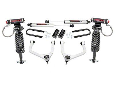 Rough Country Suspension 3.50-Inch Suspension Lift Kit with Vertex Adjustable Coil-Overs and V2 Monotube Shocks (2025 Silverado 1500 w/o Adaptive Ride Control, Excluding Trail Boss & ZR2)