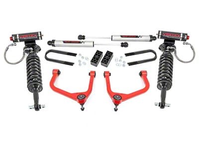 Rough Country 3.50-Inch Suspension Lift Kit with Vertex Adjustable Coil-Overs and V2 Monotube Shocks; Red (2025 Silverado 1500 w/o Adaptive Ride Control, Excluding Trail Boss & ZR2)