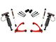 Rough Country 3.50-Inch Upper Control Arm Suspension Lift Kit with Vertex Adjustable Coil-Overs and V2 Monotube Shocks; Red (07-18 2WD Silverado 1500)