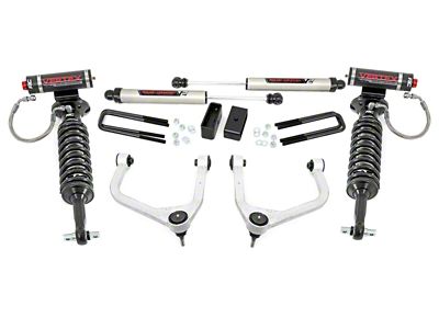 Rough Country 3.50-Inch Forged Upper Control Arm Suspension Lift Kit with Vertex Adjustable Coil-Overs and V2 Monotube Shocks (19-24 4.3L, 5.3L, 6.2L Silverado 1500 w/ Rear Multi-Leaf Pack Springs, Excluding Trail Boss & ZR2)