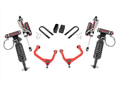 Rough Country Suspension 3.50-Inch Forged Upper Control Arm Suspension Lift Kit with Vertex Adjustable Coil-Overs and Vertex Shocks; Red (19-25 4.3L, 5.3L, 6.2L Silverado 1500 w/ Rear Composite Mono-Leaf Springs, Excluding Trail Boss & ZR2)