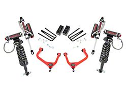 Rough Country 3.50-Inch Forged Upper Control Arm Suspension Lift Kit with Vertex Adjustable Coil-Overs and Vertex Shocks; Red (19-24 4.3L, 5.3L, 6.2L Silverado 1500 w/ Rear Multi-Leaf Pack Springs, Excluding Trail Boss & ZR2)