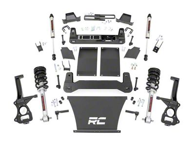Rough Country 4-Inch Suspension Lift Kit with Lifted Struts and V2 Monotube Shocks (19-24 Silverado 1500 Trail Boss, Excluding Diesel)