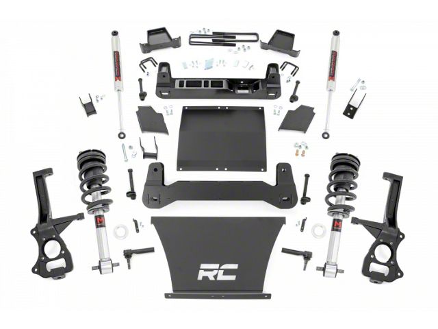 Rough Country 4-Inch Suspension Lift Kit with M1 Monotube Struts and Shocks (19-24 Silverado 1500 AT4, Trail Boss)