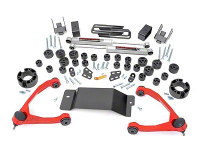 Rough Country 4.75-Inch Suspension and Body Lift Kit; Red (07-13 4WD Silverado 1500)