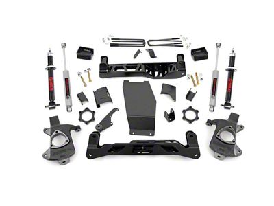 Rough Country 5-Inch Knuckle Suspension Lift Kit with Lifted Struts and Premium N3 Shocks (14-18 4WD Silverado 1500 w/ Stock Cast Steel Control Arms)