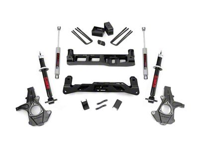 Rough Country 5-Inch Knuckle Suspension Lift Kit with Lifted Struts and Premium N3 Shocks (14-18 2WD Silverado 1500 w/ Stock Cast Steel Control Arms)