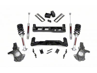 Rough Country 5-Inch Knuckle Suspension Lift Kit with Lifted N3 Struts and Premium N3 Shock (14-18 2WD Silverado 1500 w/ Stock Cast Aluminum or Stamped Steel Control Arms)