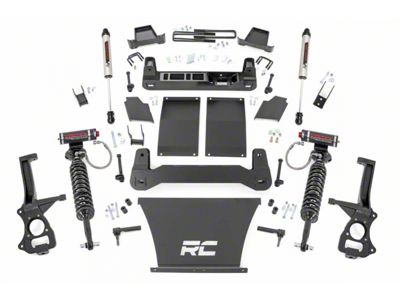 Rough Country 6-Inch Suspension Lift Kit with Vertex Adjustable Coil-Overs and V2 Monotube Shocks (19-25 4.3L, 5.3L, 6.2L Silverado 1500 w/ Rear Multi-Leaf Pack Springs, Excluding Trail Boss & ZR2)