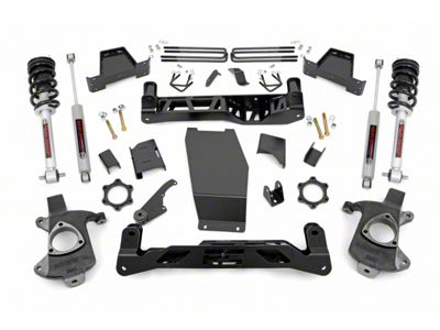 Rough Country 6-Inch Suspension Lift Kit with Lifted N3 Struts and Premium N3 Shocks (14-18 4WD Silverado 1500 w/ Stock Cast Steel Control Arms)