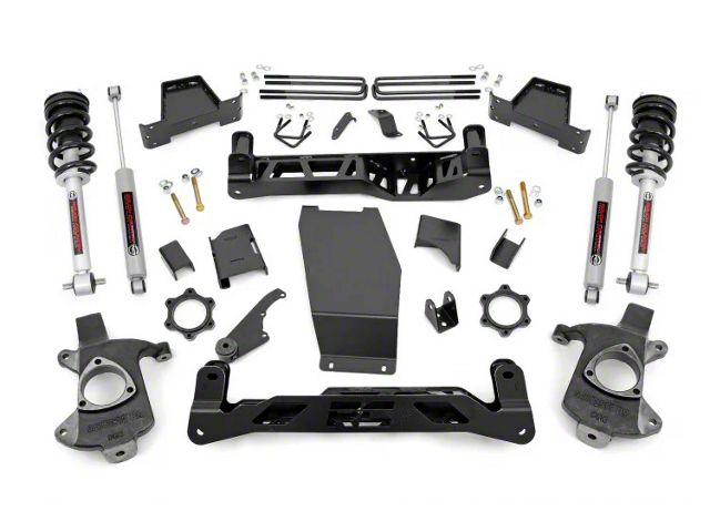 Rough Country 6-Inch Suspension Lift Kit with Lifted N3 Struts and Premium N3 Shocks (14-18 4WD Silverado 1500 w/ Stock Cast Aluminum or Stamped Steel Control Arms)