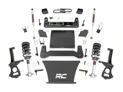 Rough Country Suspension 6-Inch Suspension Lift Kit with M1 Struts and M1 Rear Shocks (19-25 4.3L, 5.3L, 6.2L Silverado 1500 w/ Rear Composite Mono-Leaf Springs, Excluding Trail Boss & ZR2)