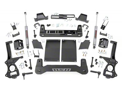 Rough Country 6-Inch Suspension Lift Kit with Strut Spacers and Premium N3 Shocks (19-24 2.7L, 3.0L Duramax Silverado 1500 w/ Rear Multi-Leaf Pack Springs, Excluding Trail Boss & ZR2)