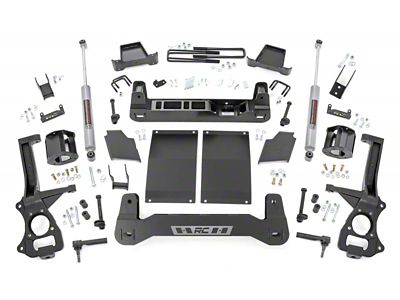 Rough Country 6-Inch Suspension Lift Kit with Strut Spacers and Premium N3 Shocks (19-25 2.7L, 3.0L Duramax Silverado 1500 w/ Rear Multi-Leaf Pack Springs, Excluding Trail Boss & ZR2)