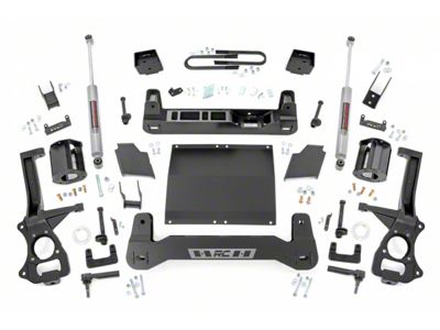 Rough Country 6-Inch Suspension Lift Kit with Strut Spacers and Premium N3 Shocks (19-25 2.7L, 3.0L Duramax Silverado 1500 w/ Rear Composite Mono-Leaf Springs, Excluding Trail Boss & ZR2)