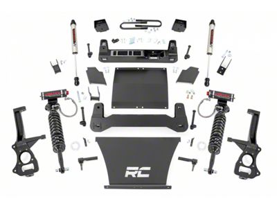 Rough Country Suspension 6-Inch Suspension Lift Kit with Vertex Coil-Overs and V2 Rear Shocks (19-25 4.3L, 5.3L, 6.2L Silverado 1500 w/ Rear Composite Mono-Leaf Springs, Excluding Trail Boss & ZR2)