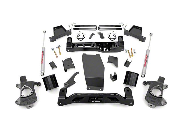 Rough Country 6-Inch Suspension Lift Kit with Premium N3 Shocks (14-17 4WD Silverado 1500 w/ Stock Cast Steel Control Arms)