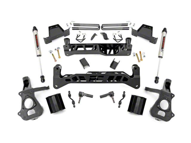 Rough Country 7-Inch Suspension Lift Kit with V2 Monotube Shocks (14-18 2WD Silverado 1500)
