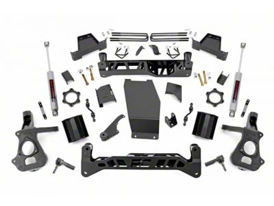 Rough Country 7-Inch Knuckle Suspension Lift Kit with Lifted Struts and Premium N3 Shocks (14-18 4WD Silverado 1500 w/ Stock Cast Alumium or Stamped Steel Control Arms)