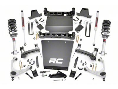 Rough Country 7-Inch Suspension Lift Kit with M1 Struts and M1 Monotube Shocks (16-18 4WD Silverado 1500 w/ Stock Stamped Steel Control Arms)
