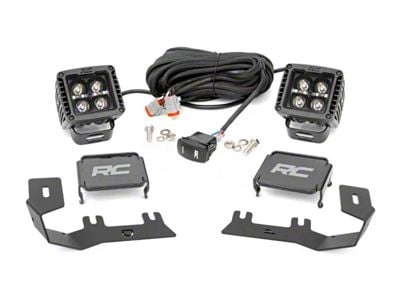 Rough Country Black Series Amber DRL LED Ditch Light Kit; Spot Beam (14-18 Silverado 1500)