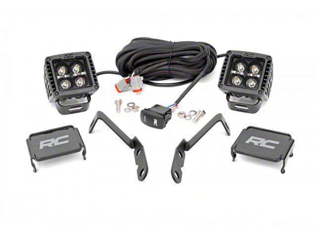 Rough Country Black Series Amber DRL LED Ditch Light Kit; Spot Beam (07-13 Silverado 1500)