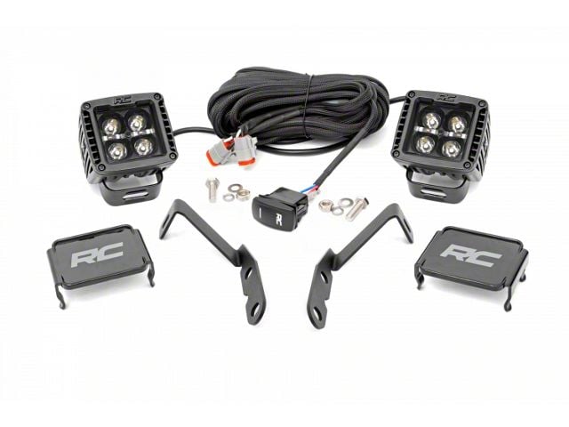 Rough Country Black Series White DRL LED Ditch Light Kit; Spot Beam (07-13 Silverado 1500)