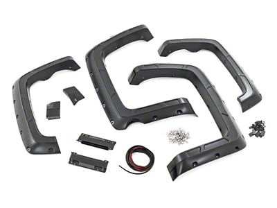 Rough Country Defender Fender Flares; Red Hot (14-18 Silverado 1500 w/ 5.80-Foot Short Box)