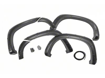 Rough Country Defender Fender Flares; Silver Ice Metallic (19-25 Silverado 1500, Excluding ZR2)