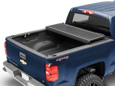 Rough Country Hard Low Profile Tri-Fold Tonneau Cover (14-18 Silverado 1500 w/ 5.80-Foot Short Box & Bed Rail Caps)