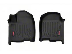 Rough Country Heavy Duty Front Floor Mats; Black (19-23 Silverado 1500 w/ Bucket Seats)