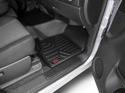 Rough Country Heavy Duty Front Over the Hump and Rear Floor Mats; Black (07-13 Silverado 1500 Extended Cab)