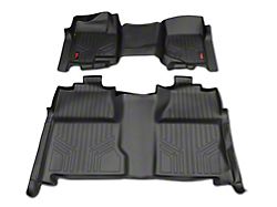 Rough Country Heavy Duty Front Over the Hump and Rear Floor Mats; Black (07-13 Silverado 1500 Crew Cab)