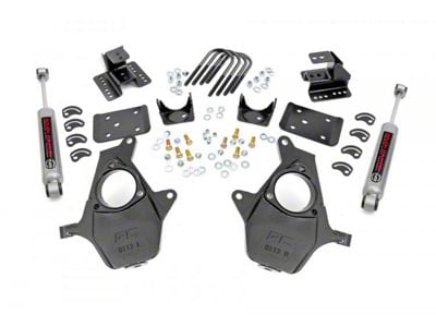Rough Country Knuckle Lowering Kit; 2-Inch Front / 4-Inch Rear (14-18 2WD Silverado 1500 w/ Stock Cast Aluminum or Stamped Steel Control Arms)