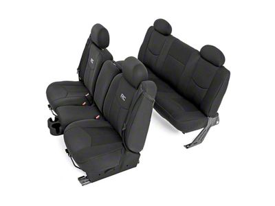 Rough Country Neoprene Front and Rear Seat Covers; Black (99-06 Silverado 1500 Extended Cab)