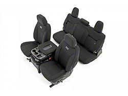 Rough Country Neoprene Front and Rear Seat Covers; Black (19-24 Silverado 1500 Crew Cab w/ Rear Seat Storage)