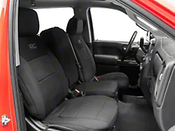 Rough Country Neoprene Front and Rear Seat Covers; Black (19-24 Silverado 1500 Crew Cab w/ Rear Seat Storage)