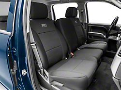 Rough Country Neoprene Front Seat Covers; Black (14-18 Silverado 1500 w/ Bucket Seats)