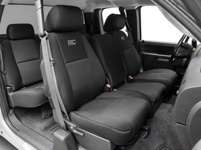 Rough Country Neoprene Front Seat Covers; Black (07-13 Silverado 1500)