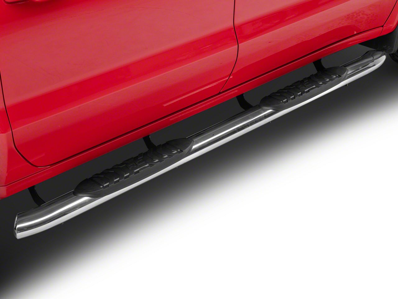 Rough Country Silverado 1500 Oval Nerf Side Step Bars; Stainless Steel