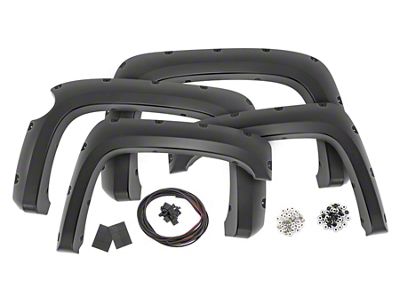 Rough Country Pocket Fender Flares; Black (07-13 Silverado 1500 w/ 5.80-Foot Short Box)