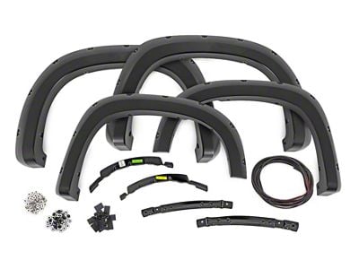 Rough Country Pocket Fender Flares; Mosaic Black (22-25 Silverado 1500, Excluding ZR2)
