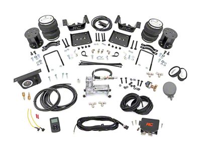 Rough Country Rear Air Spring Kit with OnBoard Air Compressor and Wireless Remote for 0 to 6-Inch Lift; 10-1/4 to 11-1/4-Inch Range (07-18 Silverado 1500)
